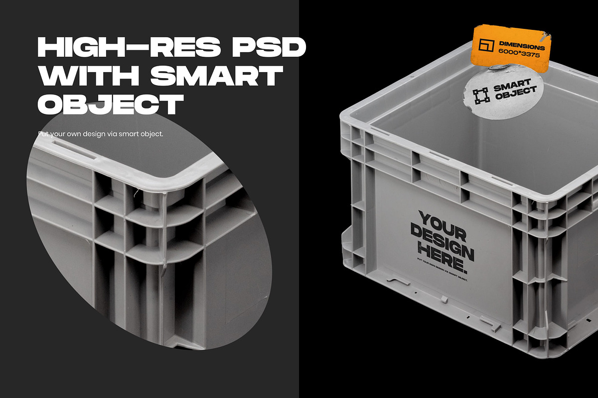 Plastic Logistics Boxes Mockup, a Product Mockup by ZUITag (Photo 3 of 7)