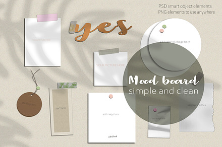 Simple Mood Board mockup easy to use