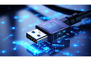 data usb cable ai generated, a Technology Photo by pikepicture