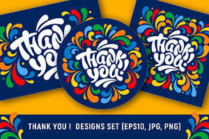 Thank you designs set, a Decorative Illustration by Vector beauty