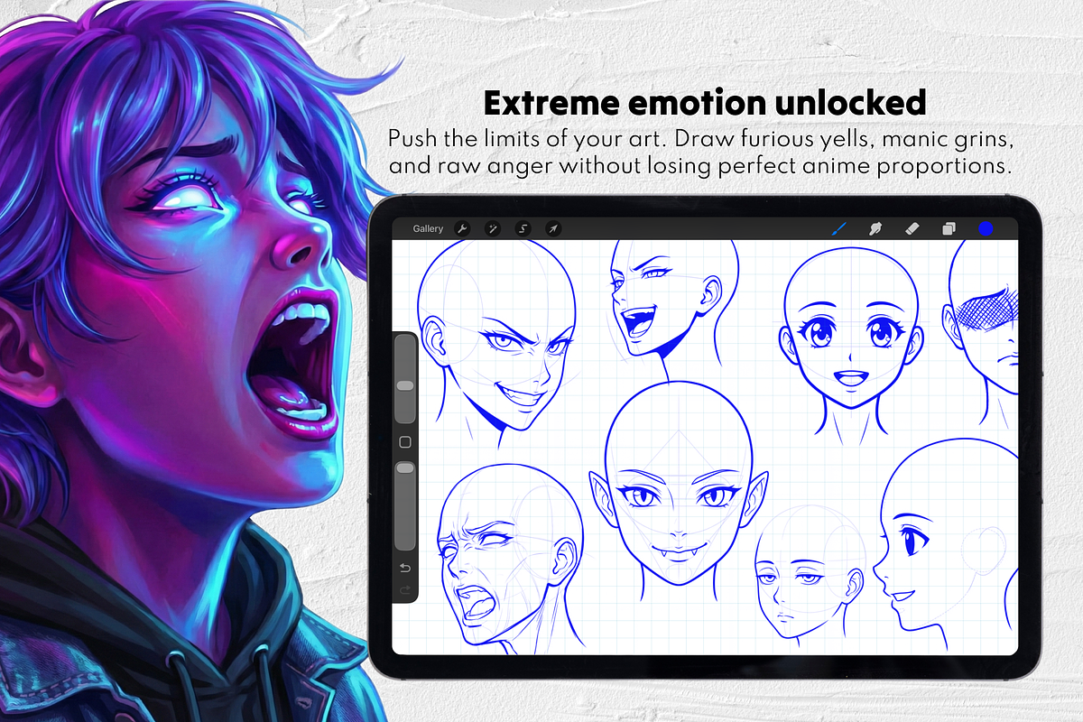 150 Anime Female Head Stamps, a Brush Add-On by Selentaori Studio (Photo 8 of 11)