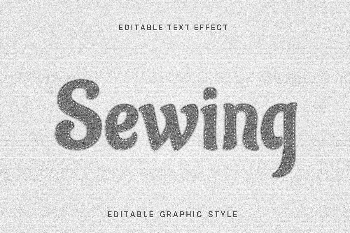 Sewing Stitch Text Effect, a Templates & Theme by studiogstock (Photo 1 of 2)