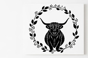 Rustic Highland cow wall art design, an Illustration by Amazin_art (Thumbnail 6 of 40)