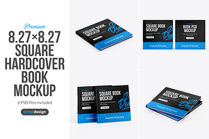 Square Hardcover Book Mockup