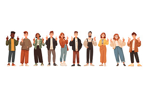 People showing thumbs up. Young, a Person Illustration by Stock-Smart-Start