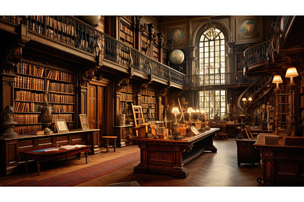 study library hall ai generated, a School & Education Photo by pikepicture