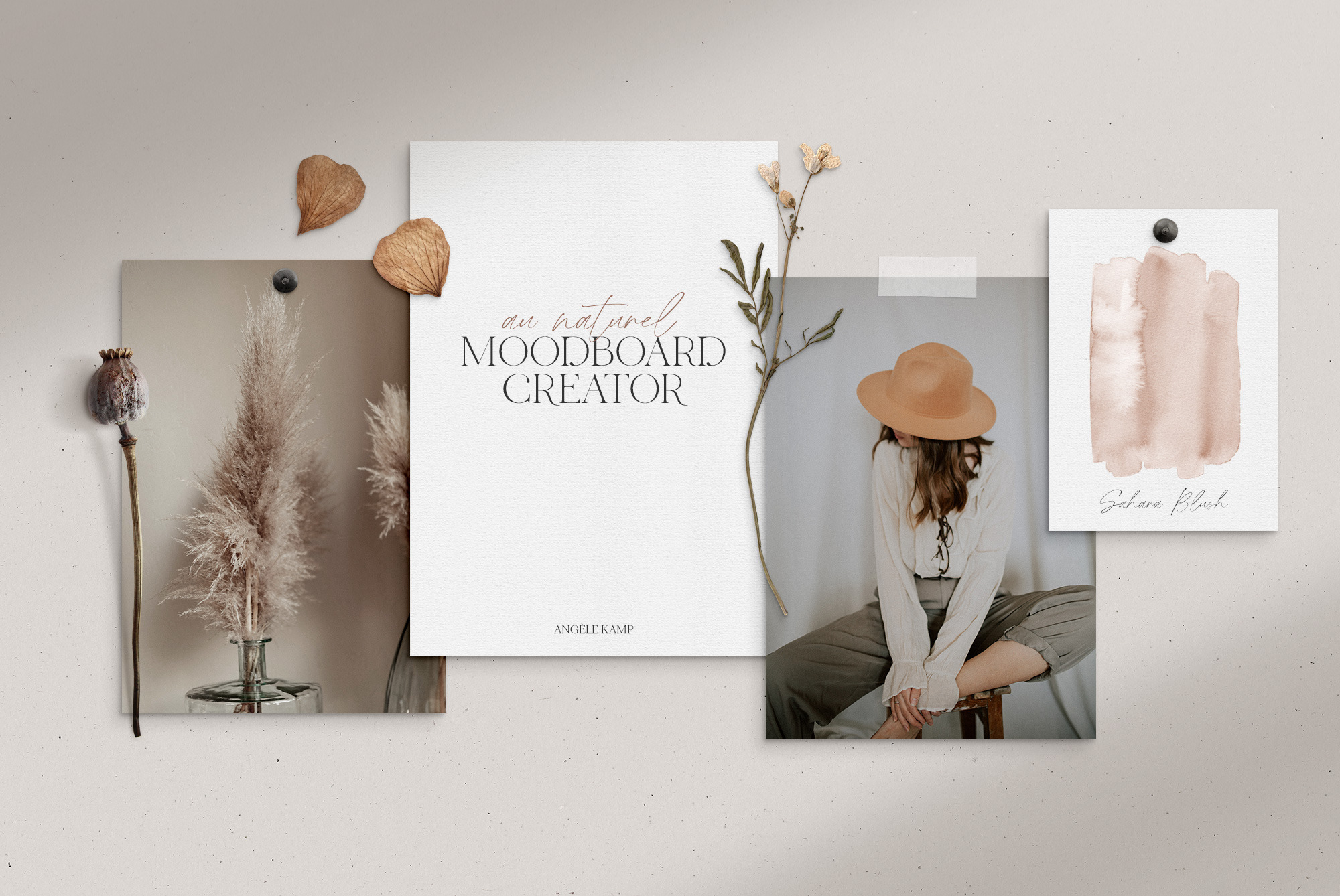 Moodboard mockup scene creator, a Product Mockup by Angele Kamp