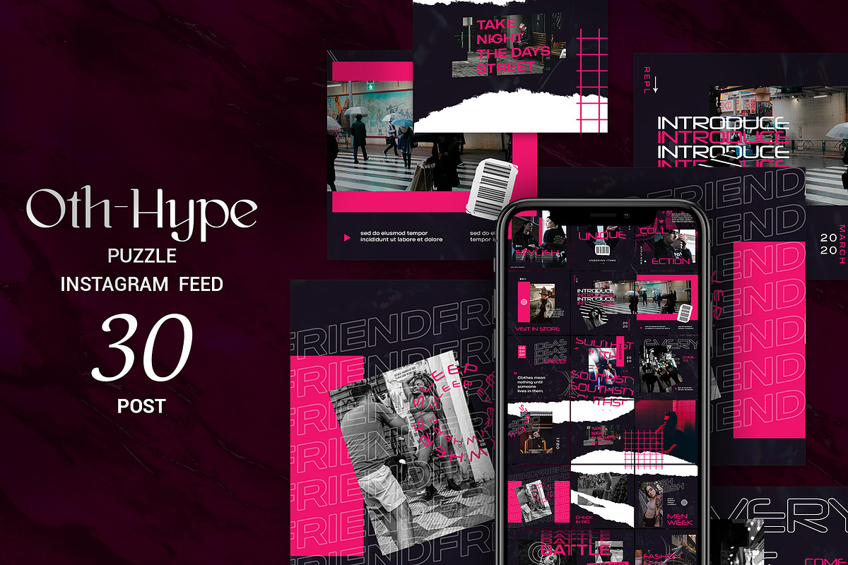 Oth-Hype Puzzle Instagram Feed, a Social Media Template by Azruca (Photo 1 of 7)