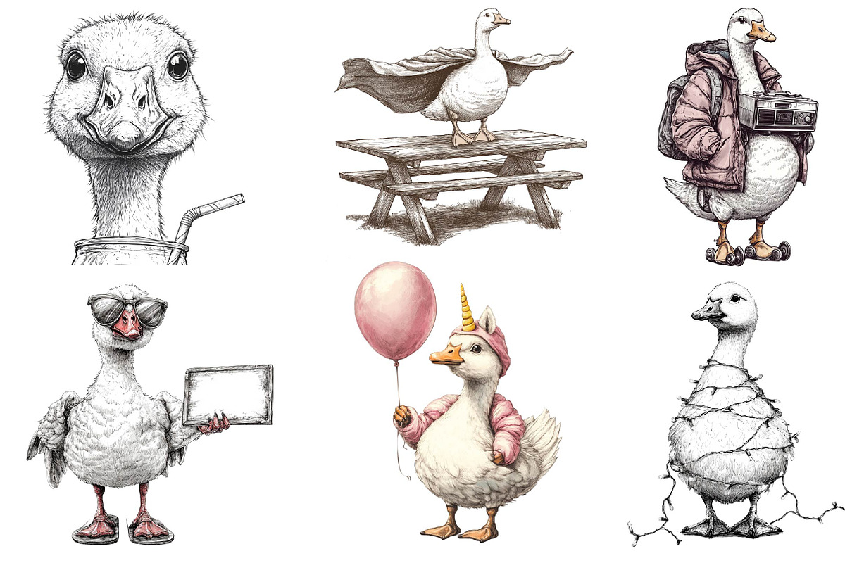 Silly Goose Sublimation Clipart, an Illustration by Dream Creation (Photo 2 of 6)