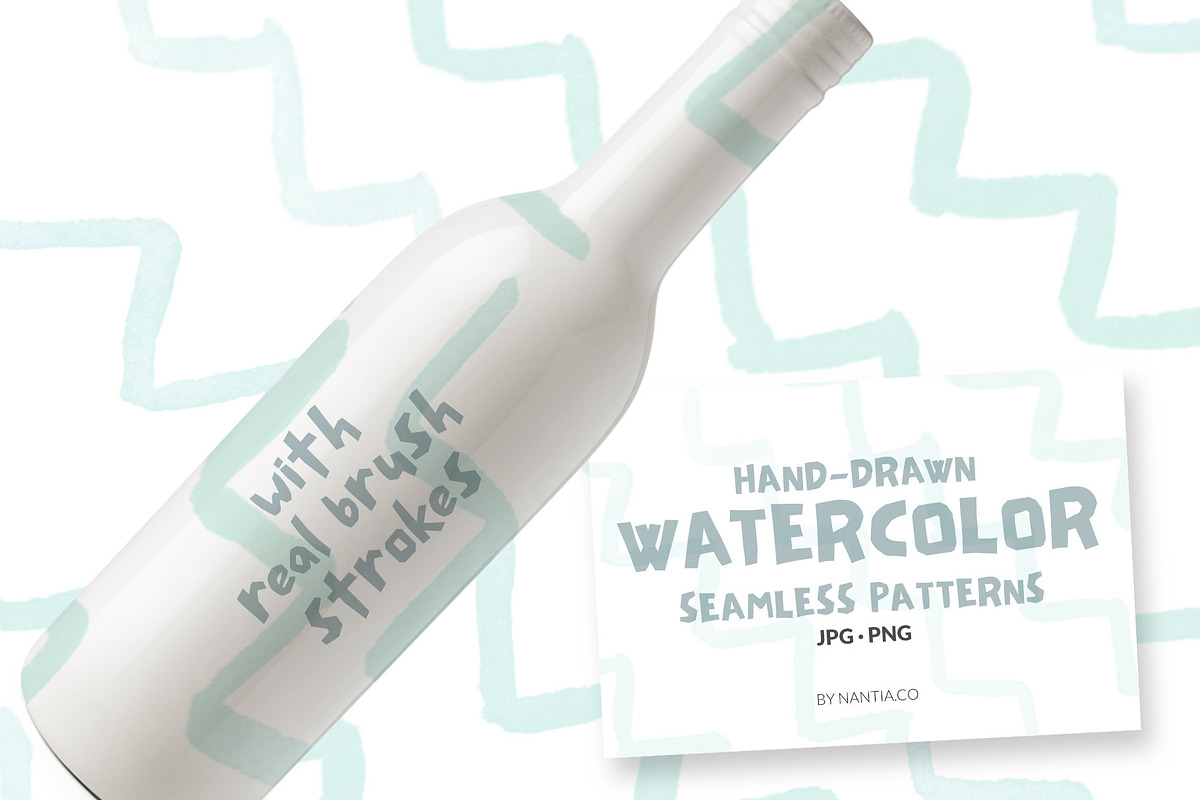 Real Watercolor Seamless Patterns, a Pattern Graphic by Greek fonts by nantia.co (Photo 8 of 8)