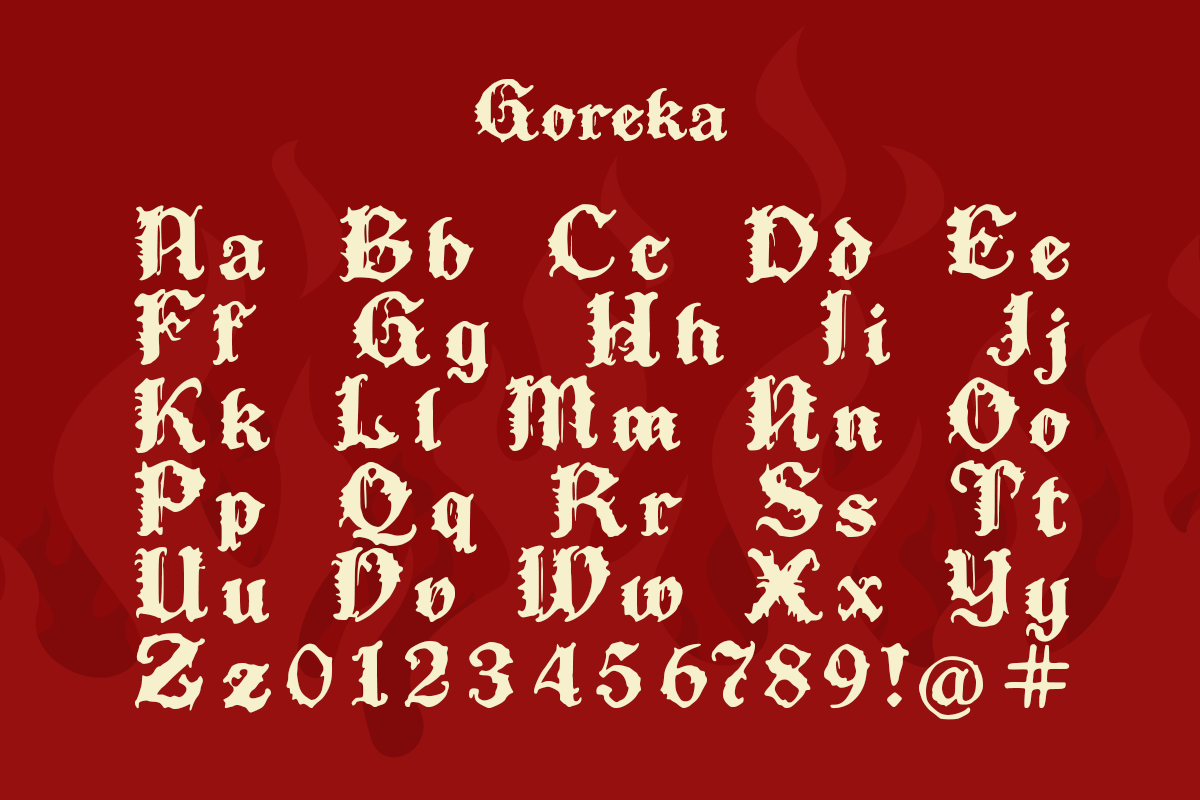 Goreka - Food Branding Font, a Blackletter Font by Pandeka Studio (Photo 9 of 9)