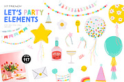 Party Clipart, Cards & Patterns, a Decorative Illustration by Ruslana Lubenets (Thumbnail 3 of 22)