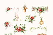 CHRISTMAS holiday Watercolor clipart, a Seasonal Illustration by Pattern + watercolor (Thumbnail 5 of 17)