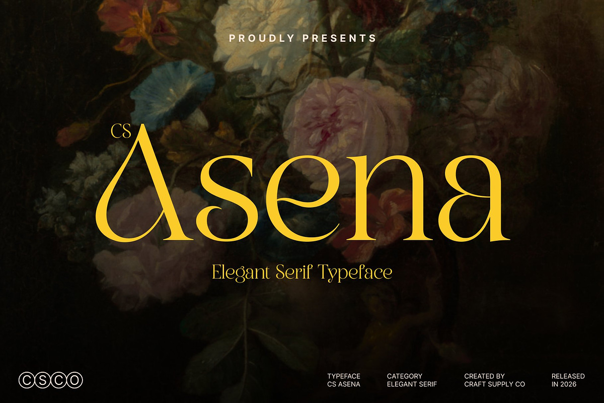 CS Asena – Elegant Serif Font, a Serif Font by Craft Supply Co. (Photo 1 of 8)
