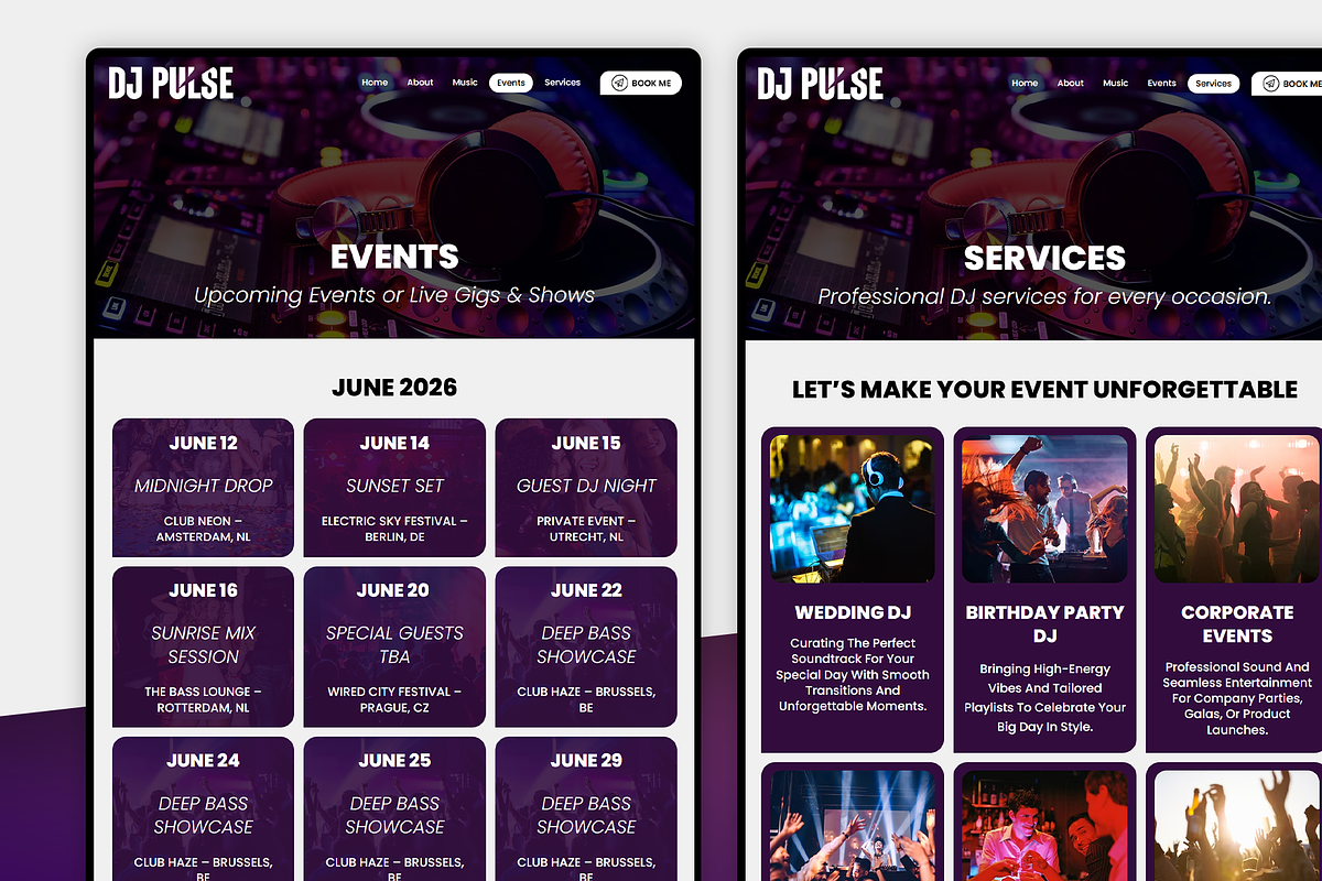 DJ & Disco Website Template, a Wix Template by Kitteeh (Photo 15 of 21)