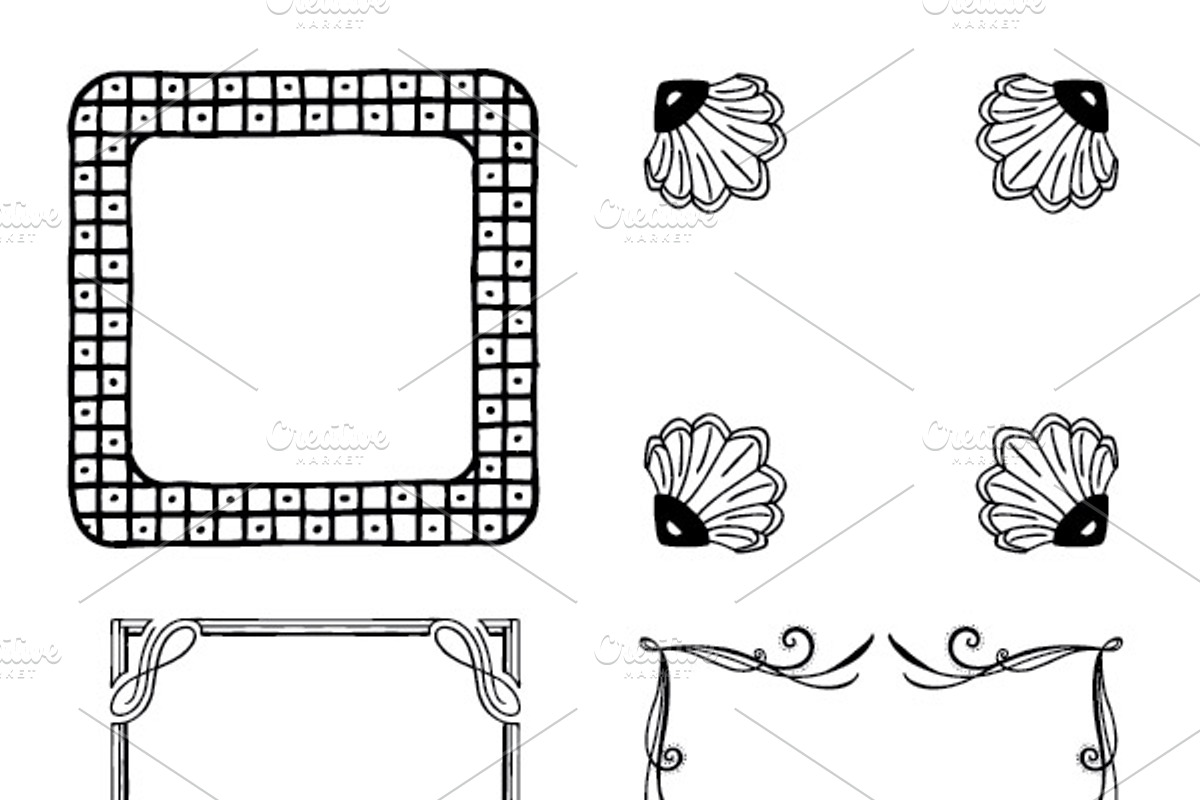 Hand Made Vector Frames Pack 3 preview 4