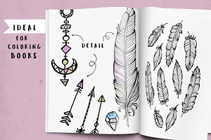 Boho Clip Art And Lettering