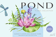 Botanical Watercolor Clipart Set, a Decorative Illustration by AnitaPol (Thumbnail 1 of 21)