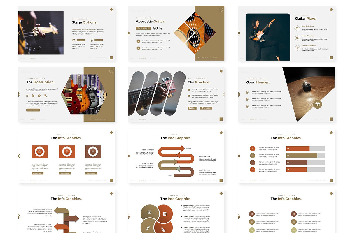 Guitar - Powerpoint Template, a Presentation Template by AQR Studio