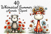 Whimsical Summer Animals Clipart, a Seasonal Illustration by Canvas Craft (Thumbnail 1 of 10)