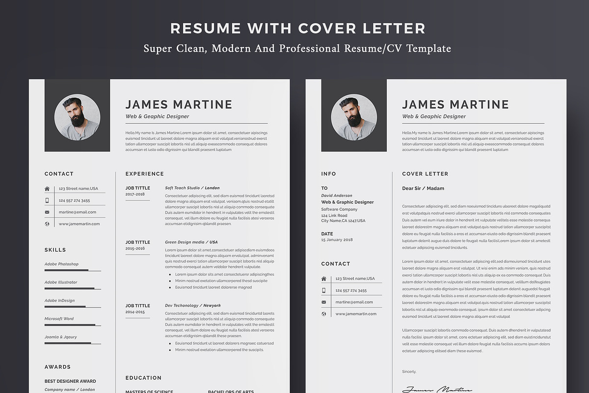 Resume Template Word | CV, a Resume Template by CreativeZoom (Photo 2 of 3)