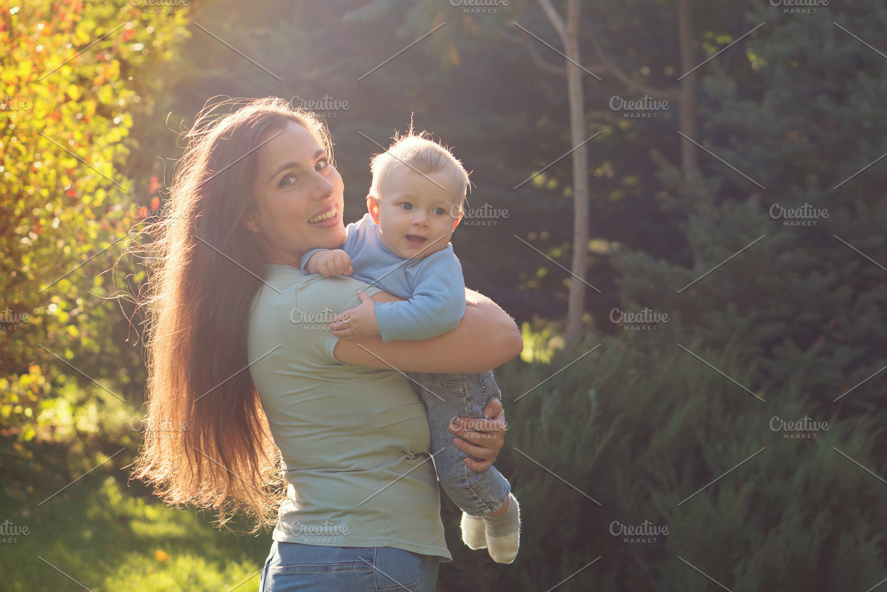 Mother with baby boy outdoor, a Person Photo by Elena Vagengeim