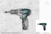 Tech Sketch Art Photoshop Action, an Action Add-On by SlideSalad (Thumbnail 41 of 49)