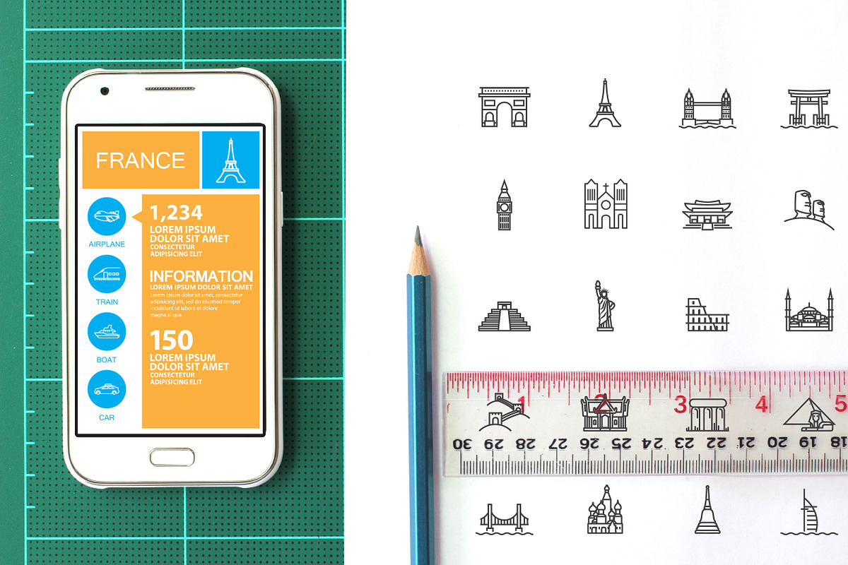 100 icons Business Travel landmark preview 2