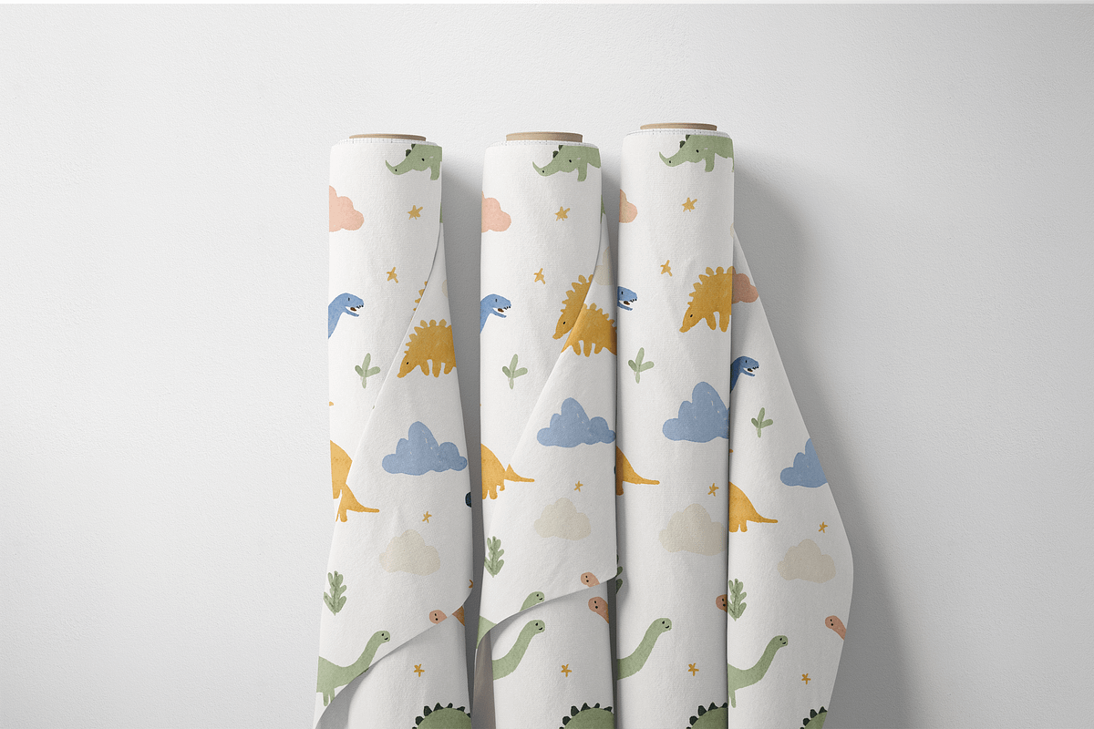 Cute Pastel Dinosaur Seamless Patter, a Pattern Graphic by Pati Charm Studio (Photo 7 of 8)