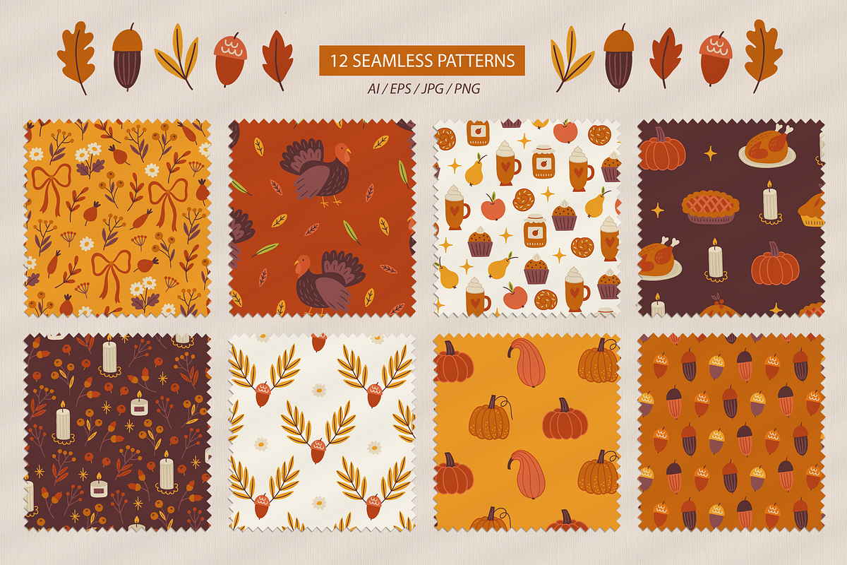 Happy Thanksgiving Kit, a Seasonal Illustration by miumiu (Photo 3 of 15)