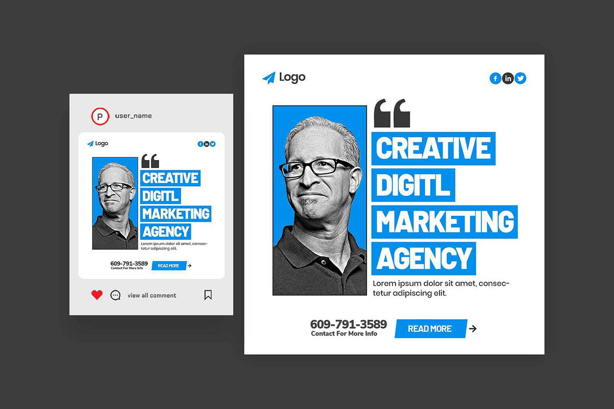 Marketing Agency Social Media Post, a Social Media Template by Saman Osama (Photo 2 of 3)