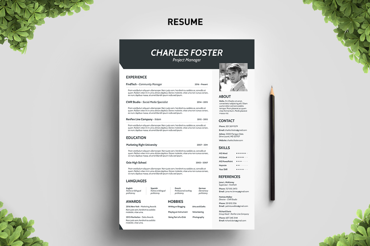 Sharply Resume Template, a Resume Template by Big Zone Studio (Photo 3 of 4)