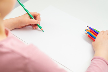 Child is drawing by colored pencils featuring child, drawing, and kid, an Arts & Entertainment Photo by okskukuruza
