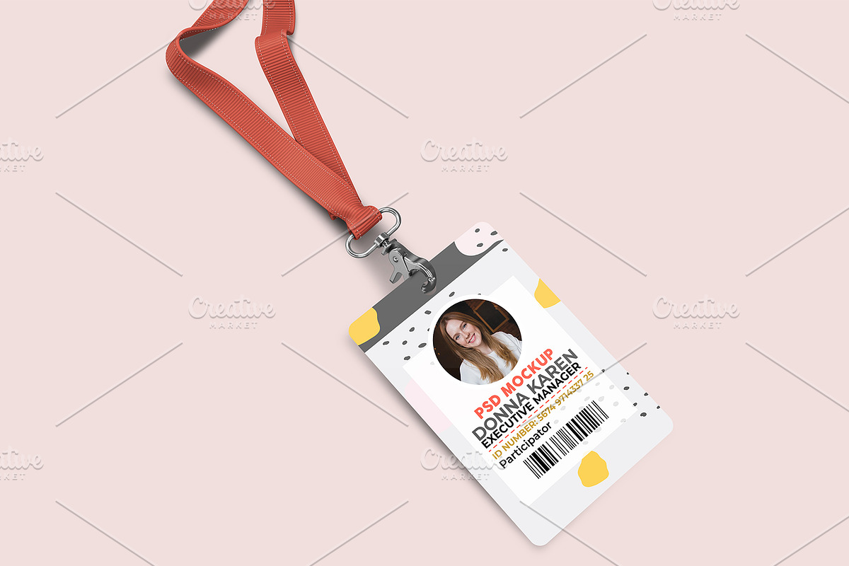 ID Card With Lanyard PSD Mockup, an Object Graphic by Sinlatown (Photo 3 of 8)