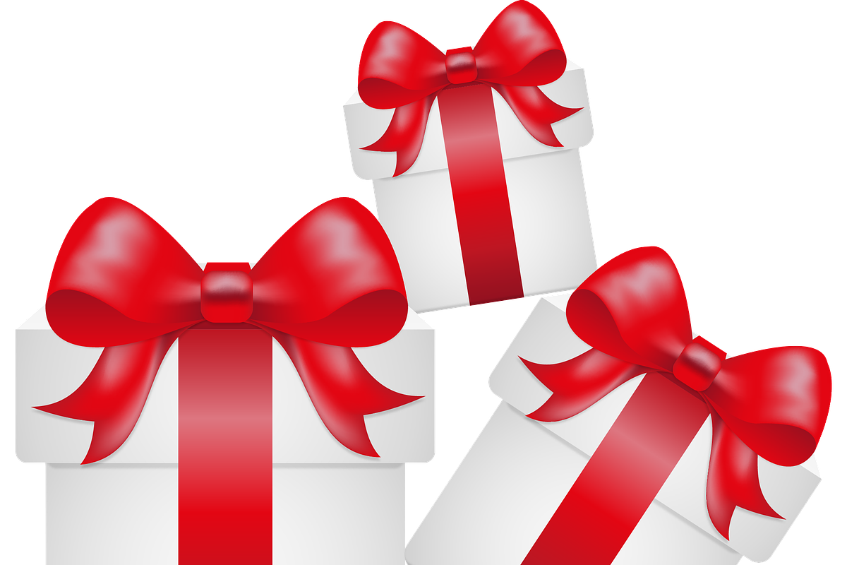 Three White Gift Boxes with Red Ribb, a Decorative Illustration by JYa_Design