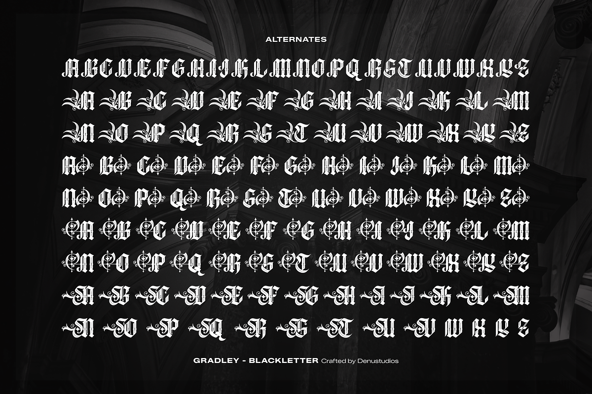 Gradley | Blackletter Font, a Blackletter Font by Denustudios (Photo 12 of 12)
