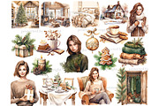Cozy Winter Clipart Bundle, a Person Illustration by GlamArtZhanna (Thumbnail 3 of 5)