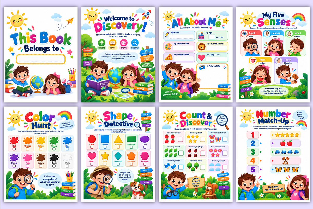 Kids Discovery Activity Workbook Kdp, a Stationery Template by Mustafiz (Photo 2 of 5)
