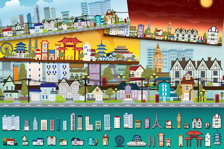 Cityscape Vector Set