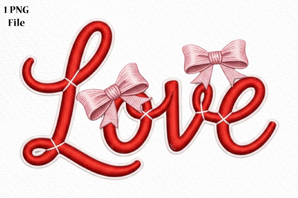 Love Embroidery PNG, Valentine's Day, an Illustration by Canvas Craft (Photo 1 of 7)