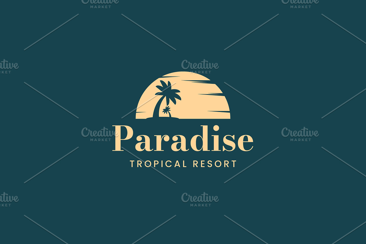 Tropical Resort Palm Tree Logo, a Branding & Logo Template by Dyn Studio (Photo 1 of 2)