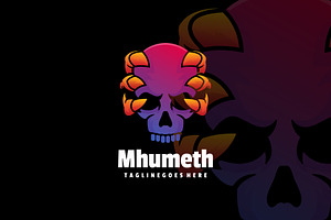 Mumeth Skull Gradient Colorful Logo., a Branding & Logo Template by ModalTampang