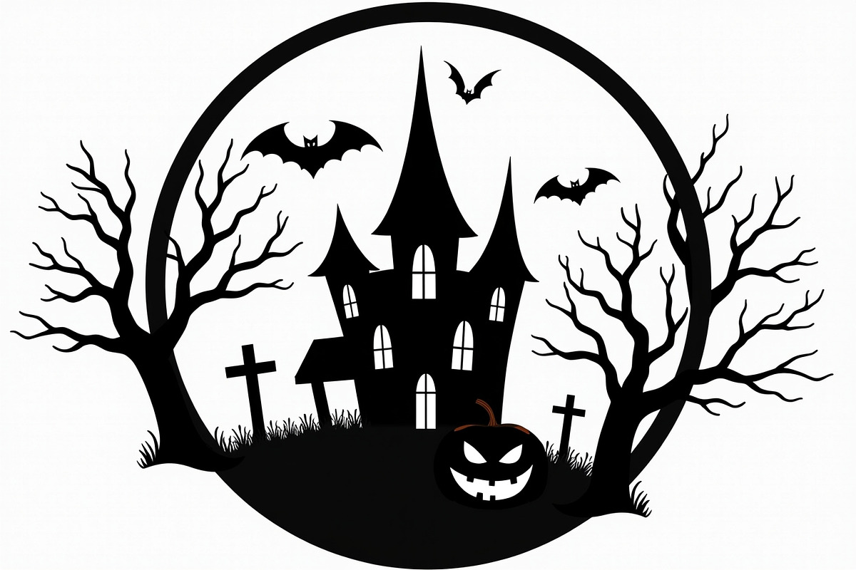 Haunted Halloween Silhouette bundle, an Illustration by BIPLOB EXPERT (Photo 4 of 9)