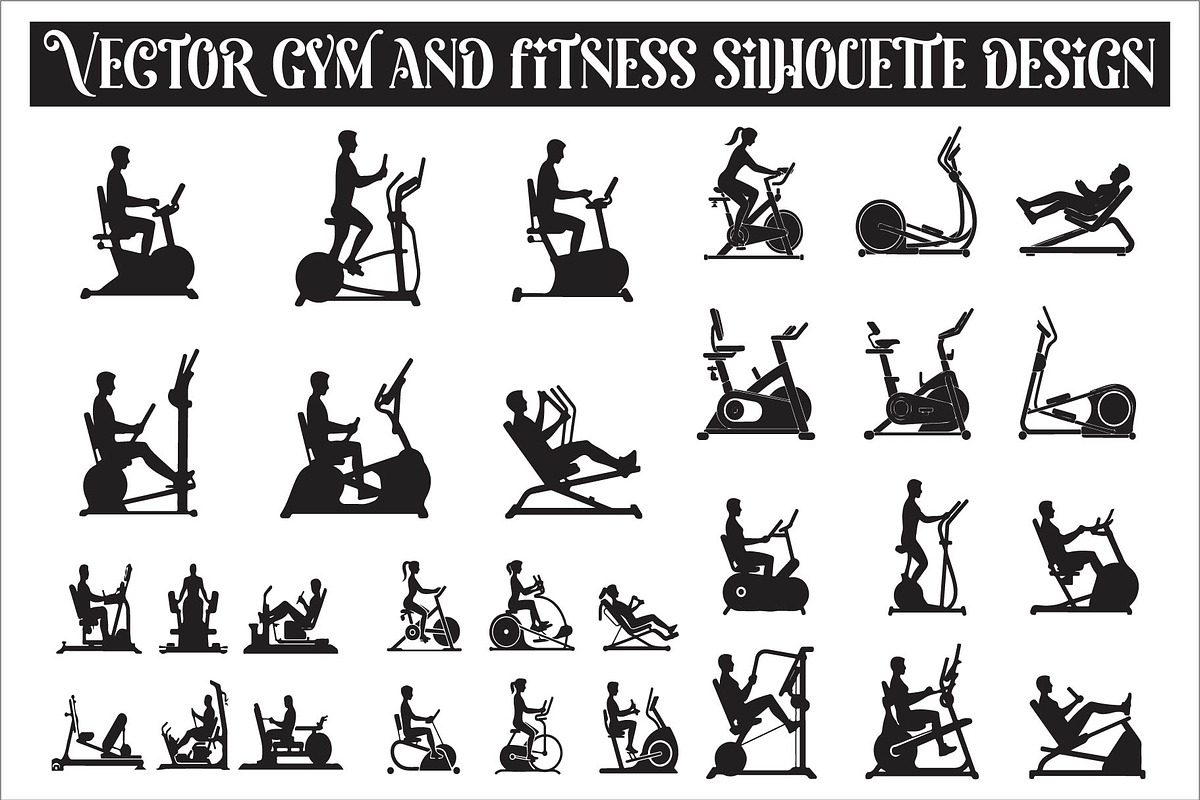 Vector Gym and Fitness Silhouette, an Illustration by Amazin_art (Photo 1 of 6)