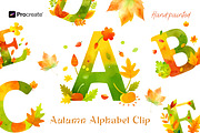 Autumn Alphabet Clipart – Hand-Paint, an Object Illustration by crafty (Thumbnail 1 of 13)