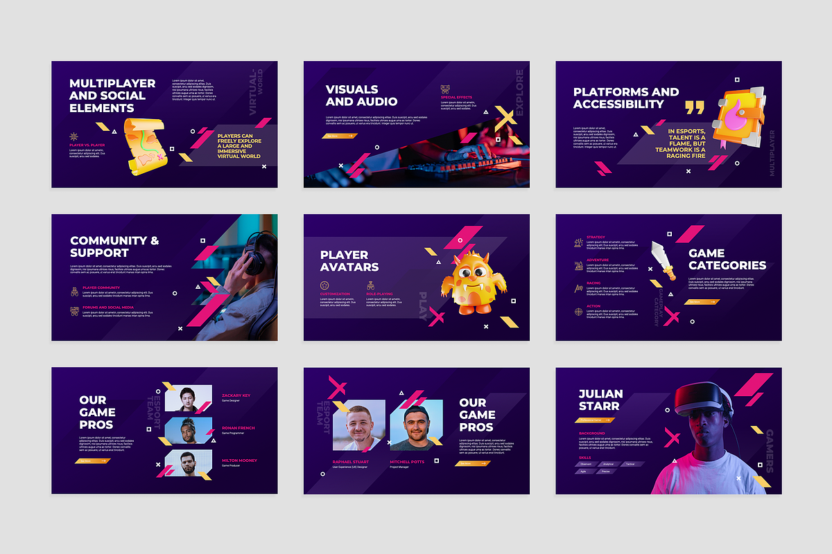 Player - Game PowerPoint Template, a Presentation Template by Flat Icons (Photo 6 of 7)