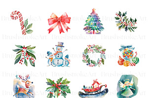 Watercolor Christmas Clipart, Cozy