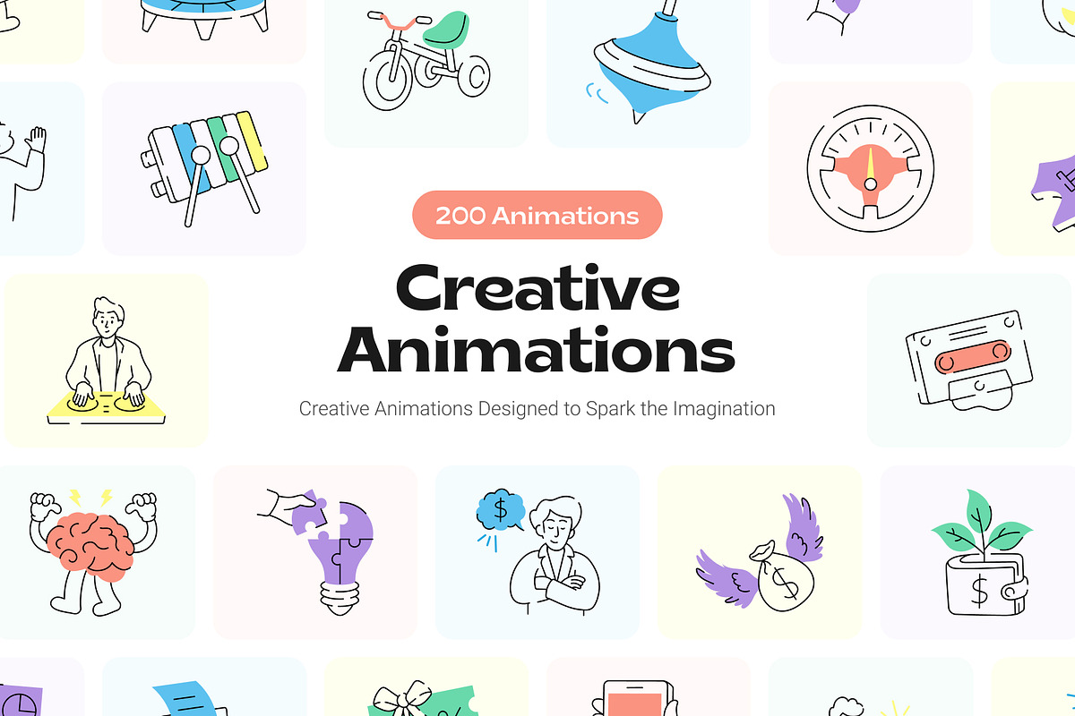 Animated Creative Illustrations, a Decorative Illustration by Brickclay (Photo 1 of 5)