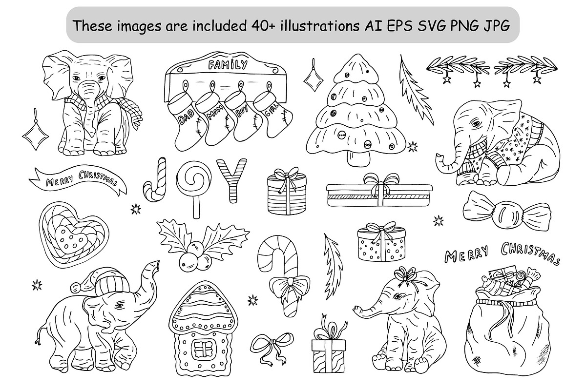 Hand-Drawn Happy Family Christmas, a Seasonal Illustration by Irina Avdeeva (Photo 2 of 9)