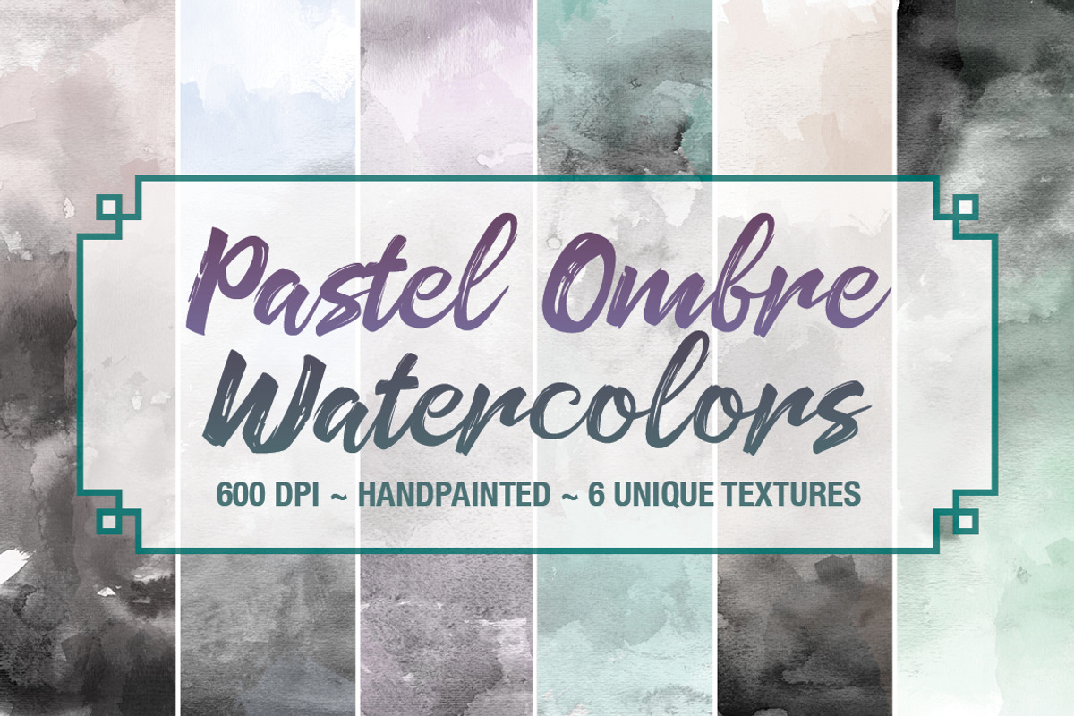 Pastel Ombre Watercolor Backgrounds, a Texture Graphic by M. by mprintly (Photo 1 of 5)